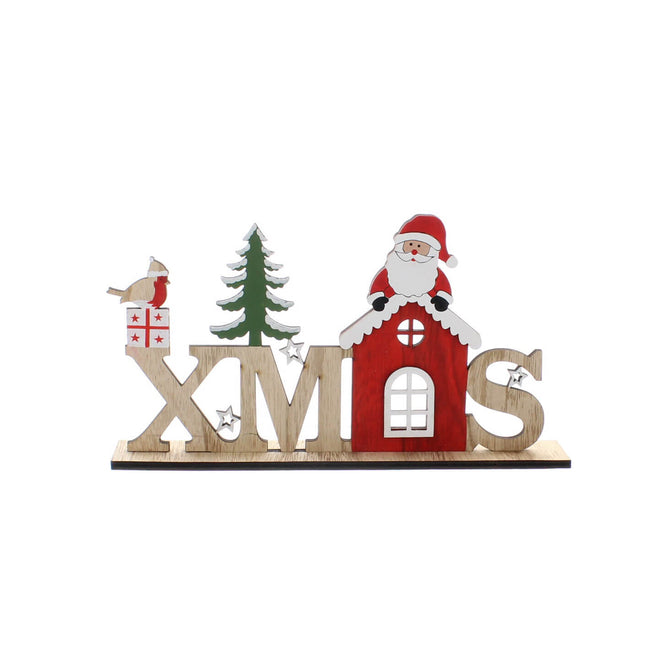 wooden xmas with santa image 0