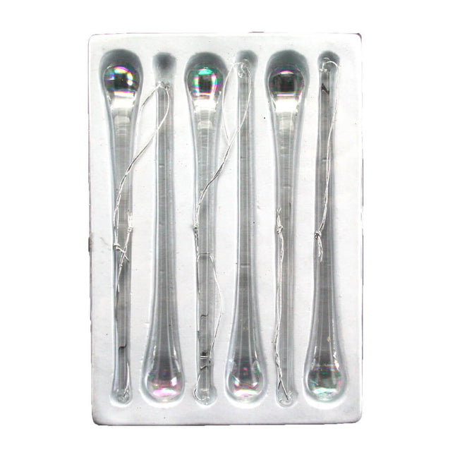 Glass Dec 13cm - Iridescent Raindrop, 6as image 0