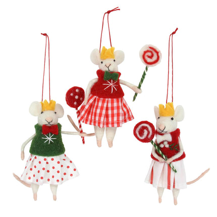 Wool Mix Mice Girls w Lollipop Dec, 3as image 0