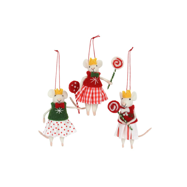 Wool Mix Mice Girls w Lollipop Dec, 3as image 0