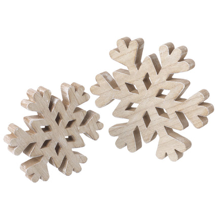 Wooden Snowflake Duo