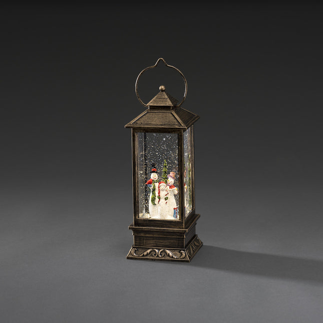 Light Up Water Lantern with Snowmen image 1
