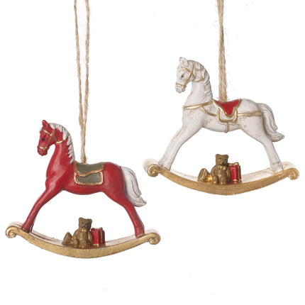 RESIN HANGING ROCKING HORSE MIX - ASSORTED DESIGNS image 0