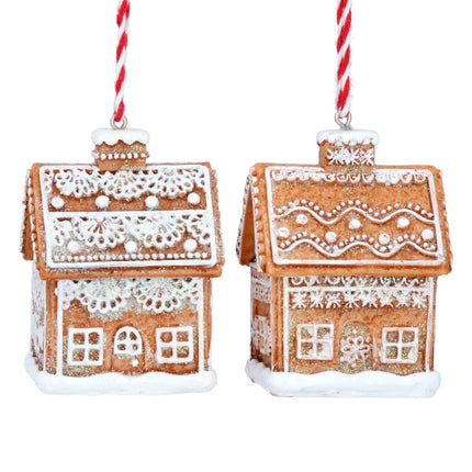 Resin Red/White/Gingerbread 'Lace 3-D House Decoration image 0