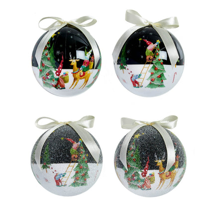 Decoupage Bauble - Elves and Tree