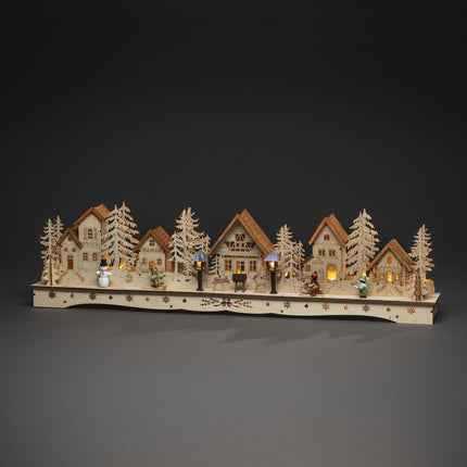 Wooden Village Silhouette Light Up image 0