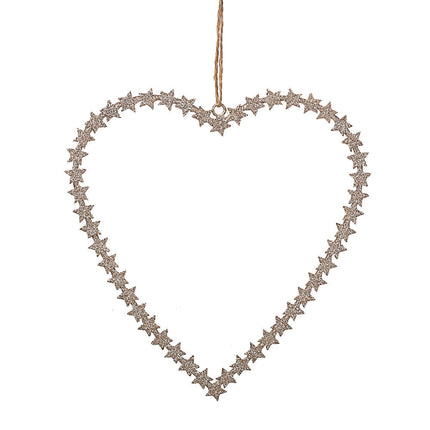 GOLD METAL HEART MADE OF STARS image 0