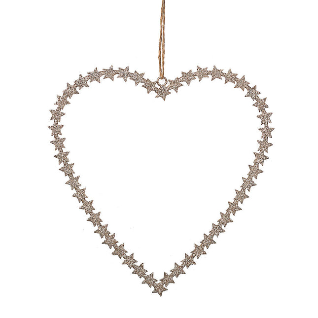 GOLD METAL HEART MADE OF STARS image 0