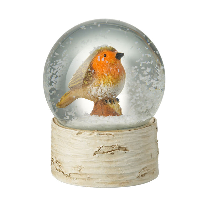GLASS ROBIN SNOW GLOBE image 0