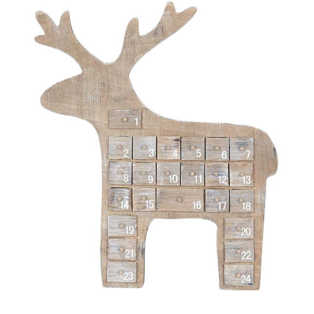 Wooden Advent 40cm - Natural Reindeer image 0