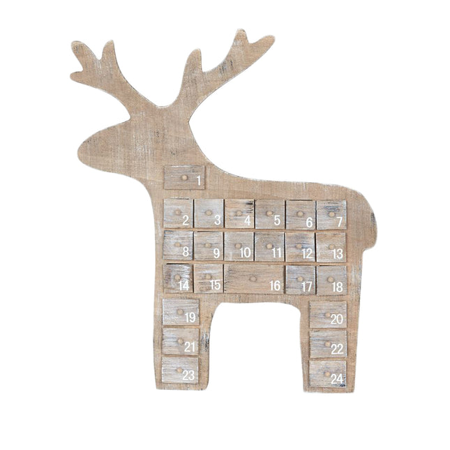 Wooden Advent 40cm - Natural Reindeer image 0