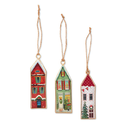 Hanging Metal Houses Christmas Pendants