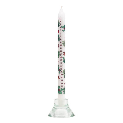 Holly and Ivy Advent Candle by Alison Gardiner, Dinner Candle