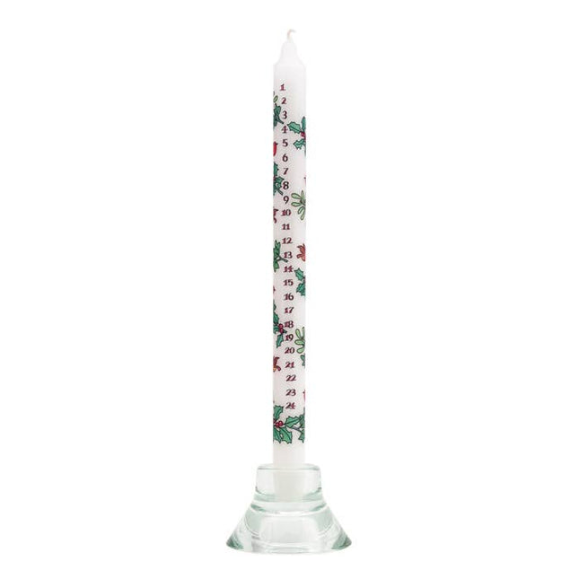 Holly and Ivy Advent Candle by Alison Gardiner, Dinner Candle