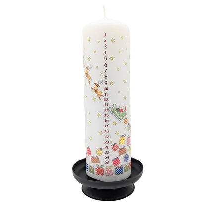 Santa's Sleigh Christmas Large Pillar Advent Candle