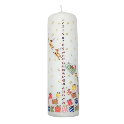 Santa's Sleigh Christmas Large Pillar Advent Candle