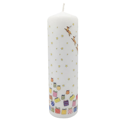 Santa's Sleigh Christmas Large Pillar Advent Candle