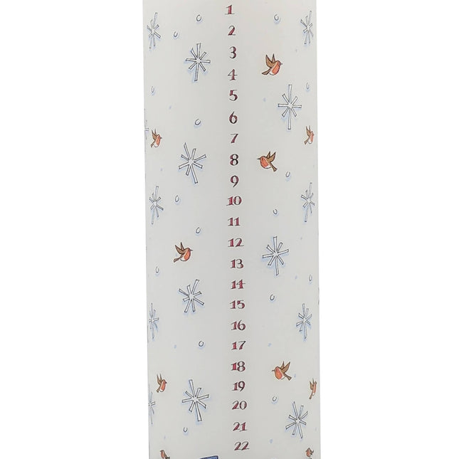 Snowmen Advent Candle by Alison Gardiner, Large Pillar
