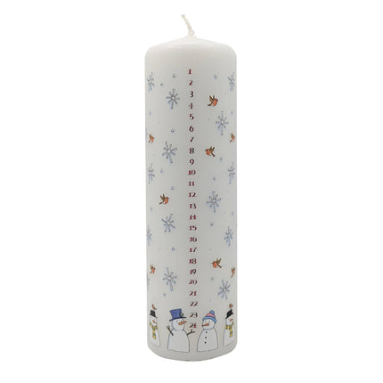 Snowmen Christmas Large Pillar Advent Candle