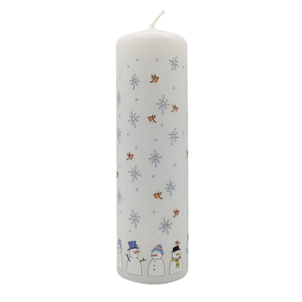 Snowmen Christmas Large Pillar Advent Candle
