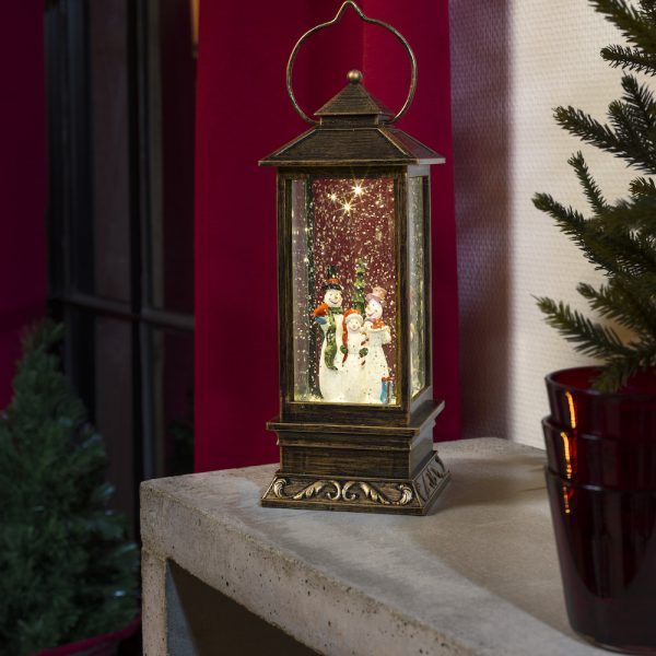 Light Up Christmas Lantern with Snowmen