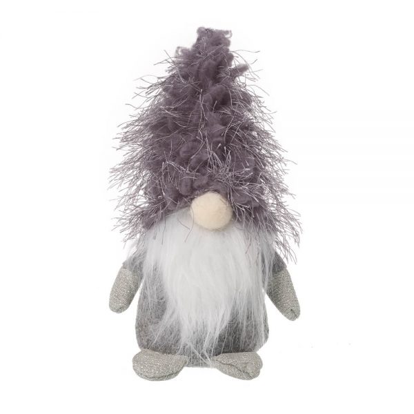 GREY STANDING GONK IN FLUFFY GREY HAT